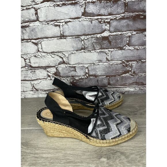 Vidorreta Metallic Silver Blue Rope Espadrilles Wedge Sandals Women 41EU/10.5US - Picture 15 of 16